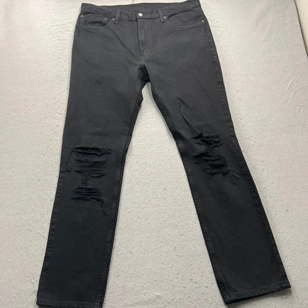 Levis 511 Slim Fit Distressed Black Jeans Mens W36 L32‎ 04511-4481 Denim